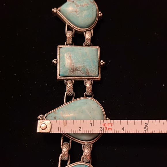 Turquoise & Silver Two Sided Necklace - Picture 7 of 16
